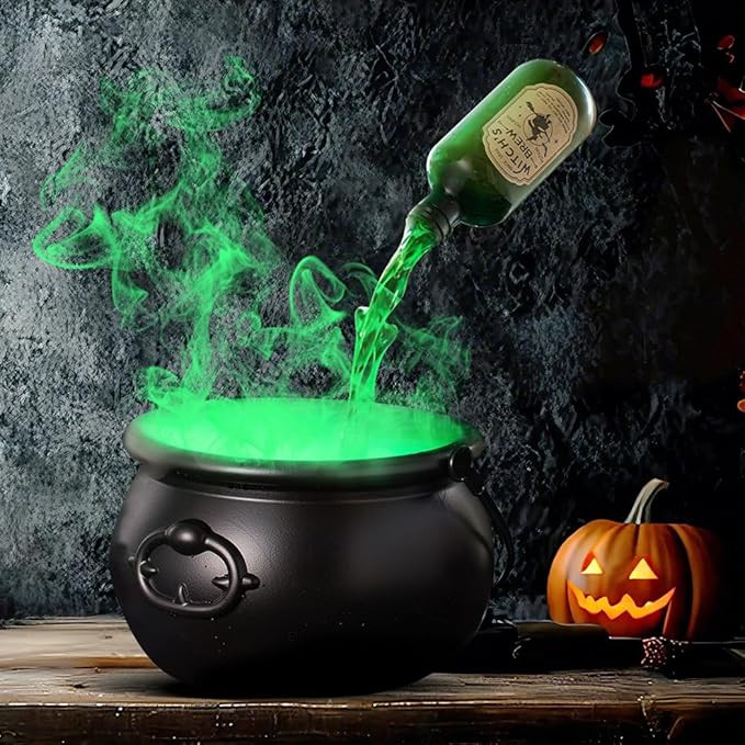 Plastic Cauldron Black Witch Cauldron with Light Effects & Fog Maker – Plastic Halloween Cauldr... | Amazon (US)