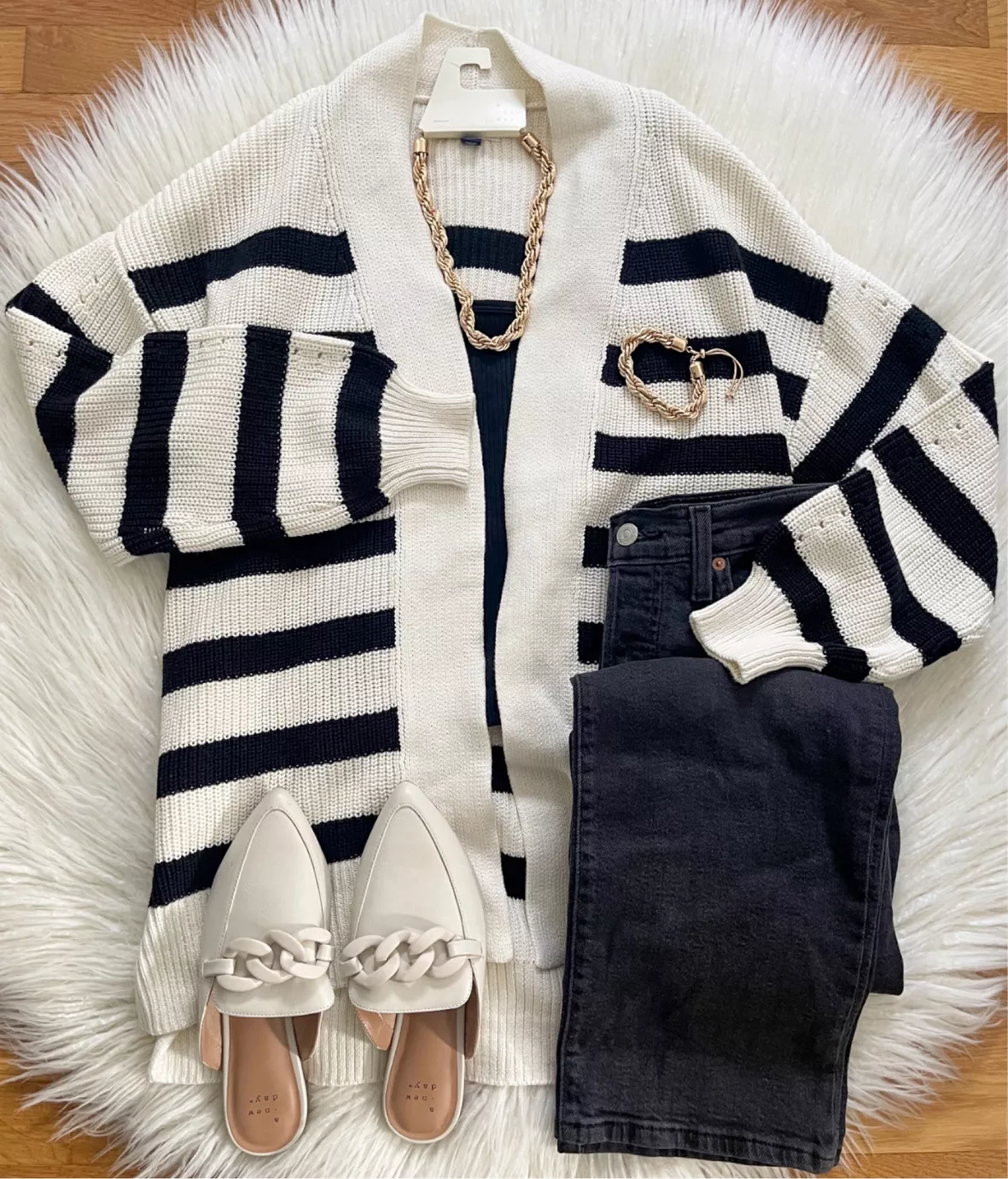 Long Open-Front Striped Cardigan curated on LTK