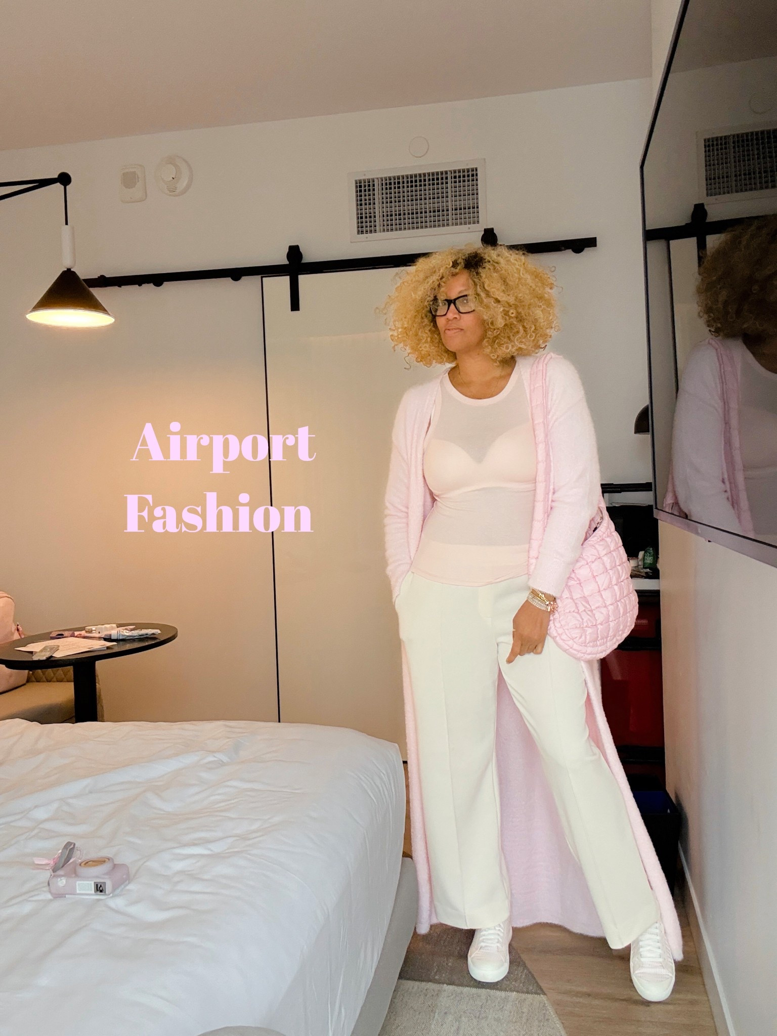 Airport fashion 
Wearing size large sweater, small tank, large sweatpants. 
Comfy and stylish 

#LTKTravel #LTKItBag #LTKStyleTip
