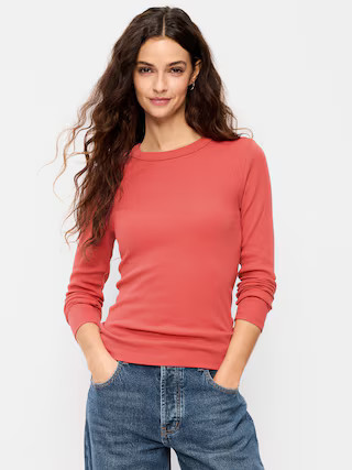 Snug Long-Sleeve Crew-Neck T-Shirt | Old Navy (US)