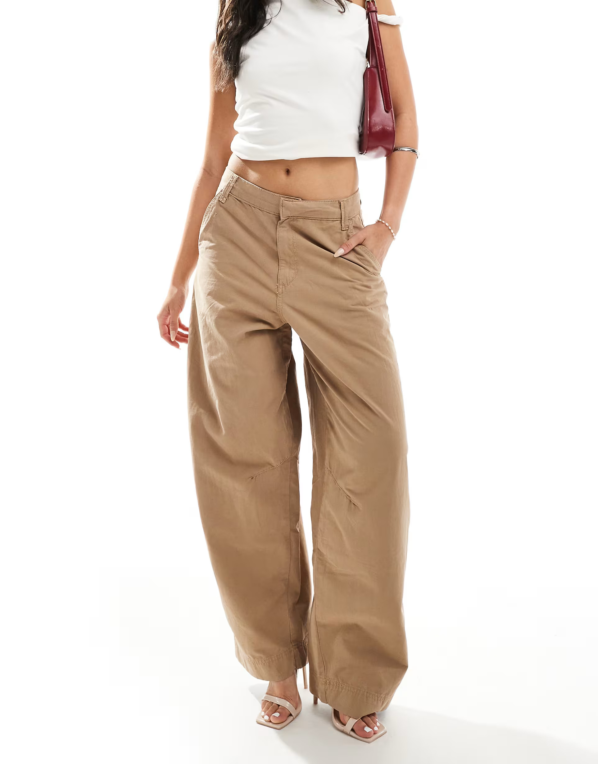 Bershka carpenter pants in beige | ASOS (Global)