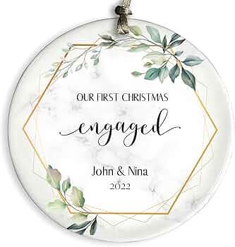 2023 Personalized Engaged Ornament, Our 1st Christmas Engaged Christmas Ornament, Keepsake Orname... | Amazon (US)