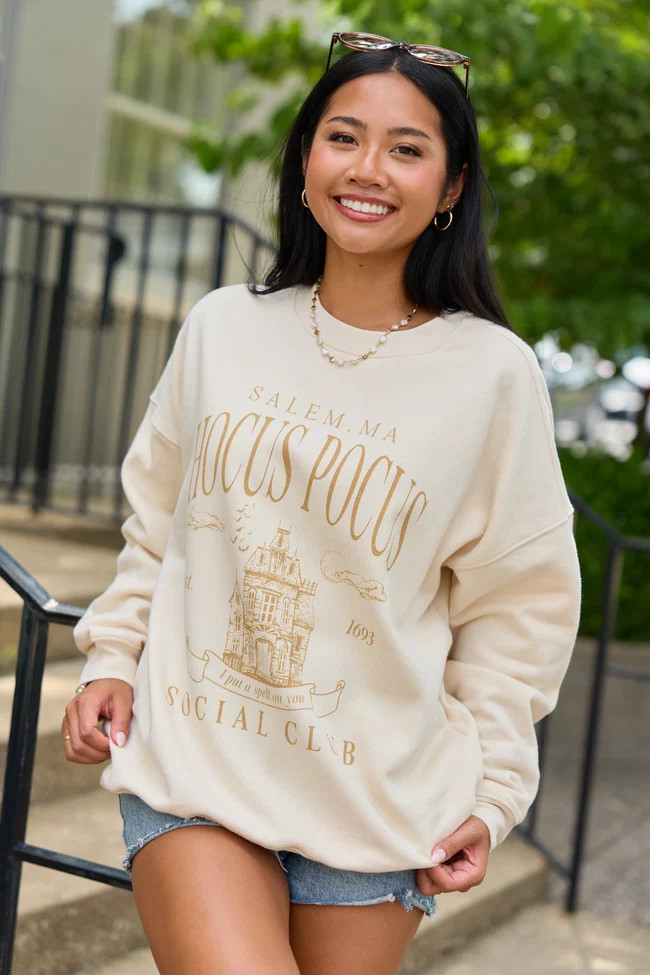 Hocus Pocus Cream Graphic Sweatshirt | Pink Lily