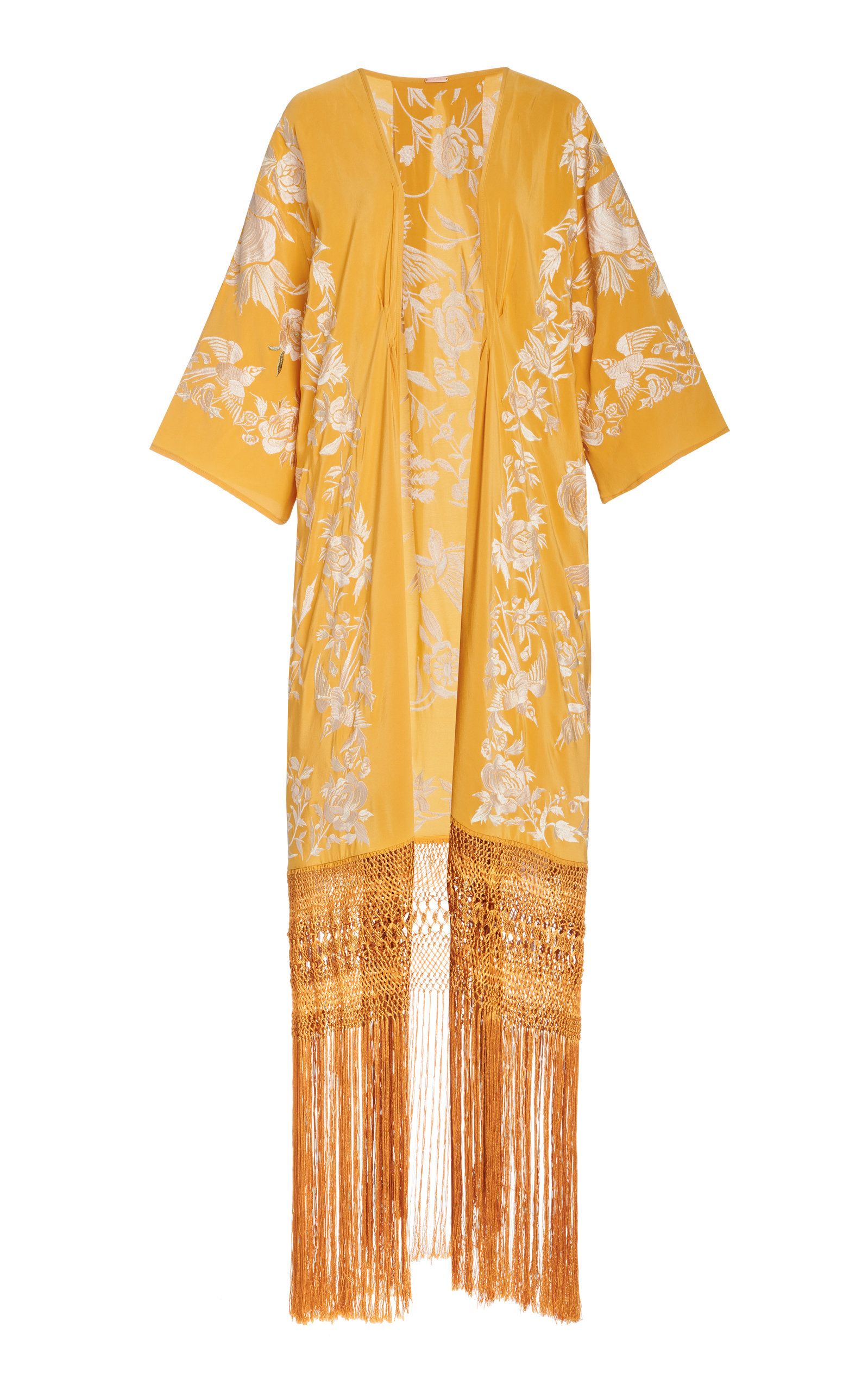 Johanna Ortiz Antique Bronze Embroidered Silk Kimono | Moda Operandi (Global)