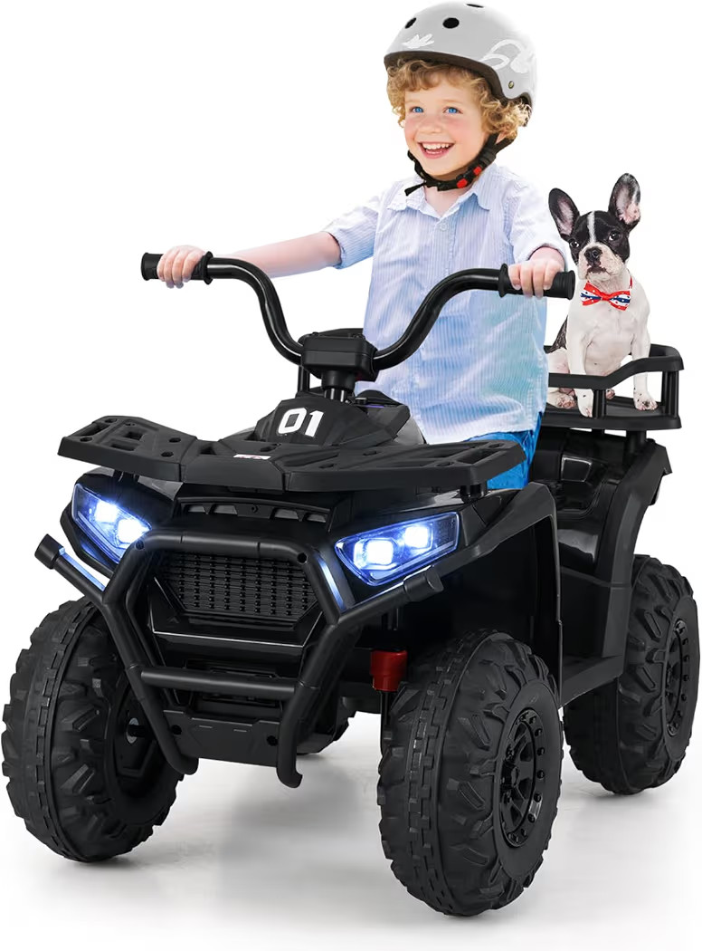 OLAKIDS 24V 4x4 Ride on Car, Kids ATV Quad with Bluetooth Music, LED Lights, Power Display, Rear ... | Amazon (US)