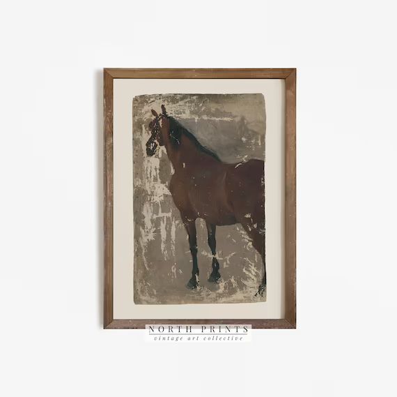 Vintage Horse Painting  Rustic Farmhouse Decor PRINTABLE 494 - Etsy | Etsy (US)