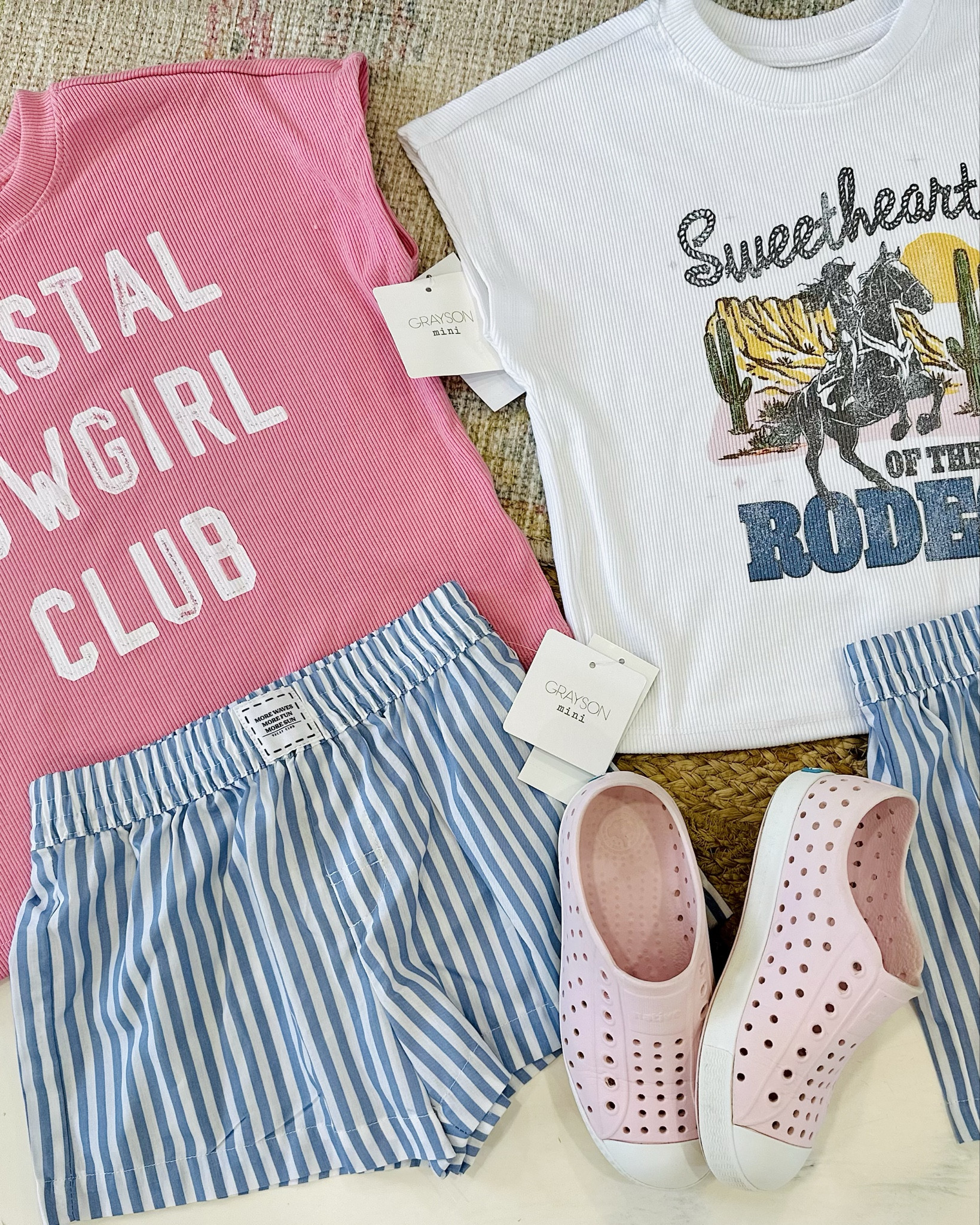 @Target 🎯 has done it again 😍 I just scored the girls the cutest & trendiest outfits!! The muscle tees with the boxer shorts and the cute designs, I can’t; take all my money! #TargetFinds #GreysonMiniTarget #GreysonMini #ToddlerGirlsOutfits #Cute #Trendy #Under8Dollars #Target 

#LTKFindsUnder50 #LTKKids #LTKStyleTip