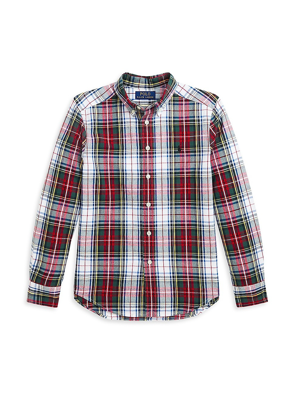 Little Boy's & Boy's Oxford Cotton Plaid Shirt - White Red Plaid - Size 16 | Saks Fifth Avenue