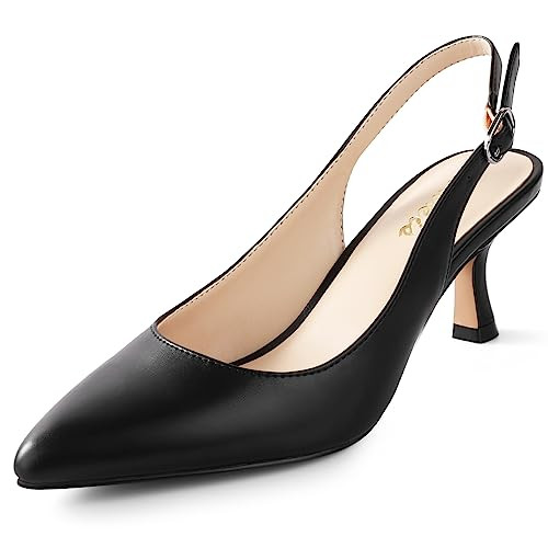 Ankis Slingback Heels for Women Closed Toe Women's Pumps Kitten Heel Wedding Party Casual Dress S... | Amazon (US)