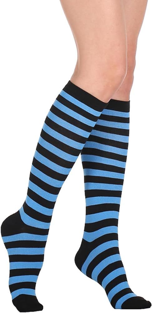 Striped Knee High Socks for Women Outdoor Sport Athletic Stripe Casual Tube Socks | Amazon (US)