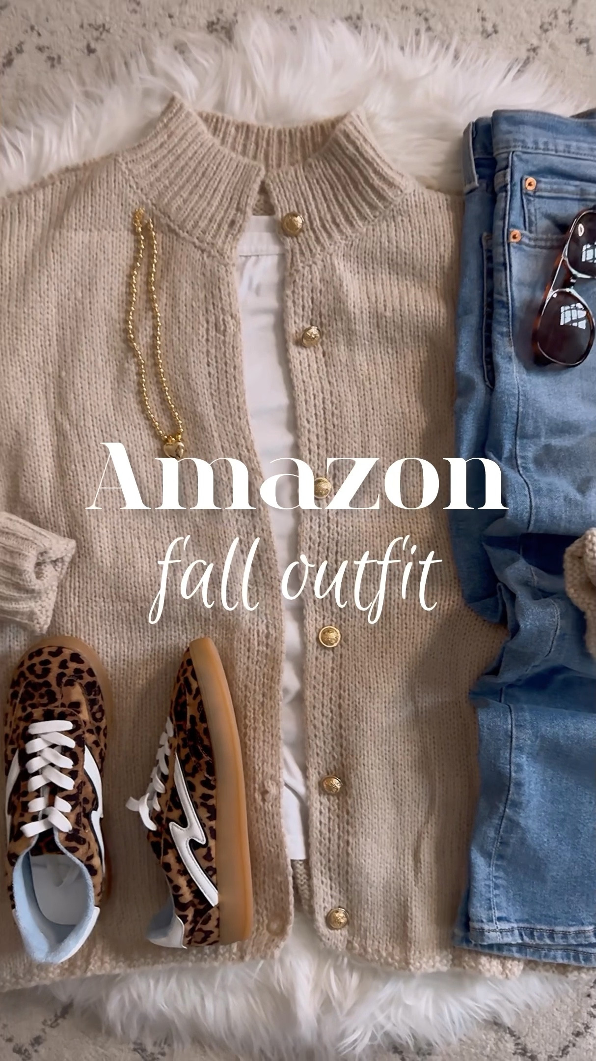 Type the word CASUAL and I’ll send this fall outfit straight to your DMs!

Today, l’m excited to share a casual fall outfit idea that’s not only perfect for the season but also cute enough for Thanksgiving dinner! And the best part? It’s super affordable!

Here’s what you’ll need:

• A soft, oversized sweater in a neutral shade (think beige, cream, or gray)
• A pair of comfy, high-waisted jeans (because who doesn’t love a good stretch?)
• A statement-making leopard sneaker or ballet flat
• Some gold jewelry

This outfit is so easy to mix and match with pieces you alread have in your closet.

#FallFashion
#ThanksgivingOutfit #AffordableStyle #NeutralWithAPop #LeopardLove #CozyChic 

I cannot get over the details on this cardigan😍it’s the perfect oversized, chunky knit and I love the gold buttons and exposed seams. 

#LTKSeasonal #LTKVideo #LTKOver40