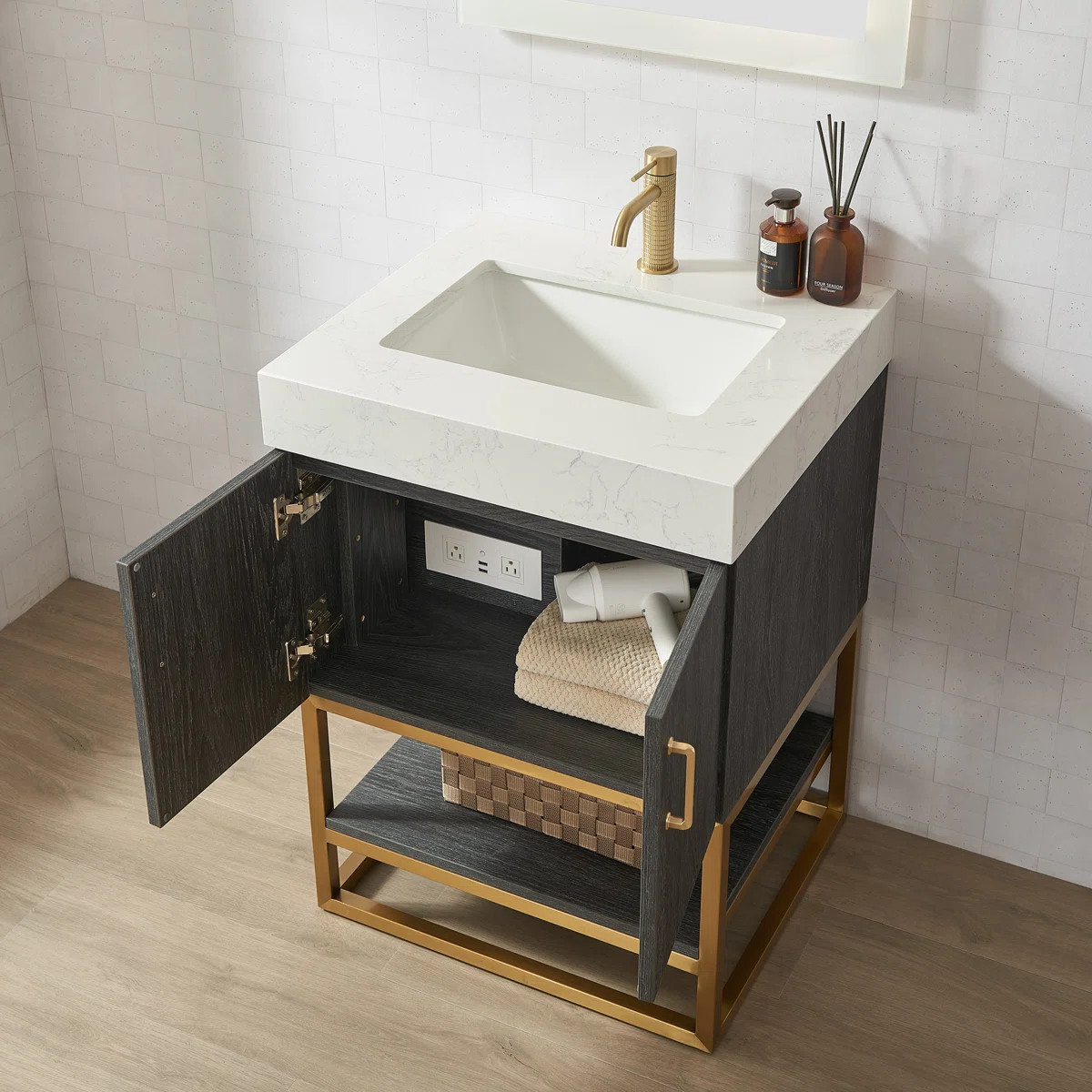 Alistair 24'' Single Bathroom Vanity with Engineered Stone Top | Wayfair North America