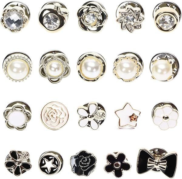 Women Shirt Brooch Pins 20Pcs Mini Cover Up Enamel Safety Lapel Pins Buttons Sweater Shawl Clips ... | Amazon (US)
