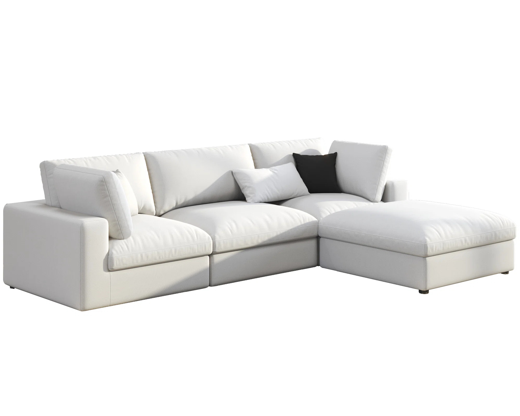 Wynnie Modular Sectional Sofa, 114inch Down Filled Sofa, 4 Seats L Shaped Couch With Chaise, Otto... | Wayfair North America