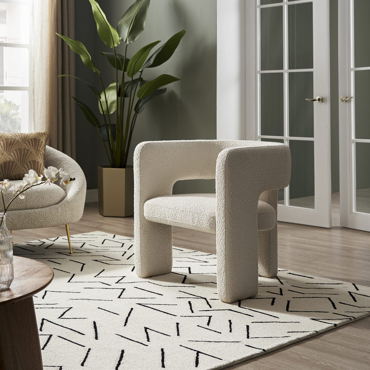 Paloma Bouclé Armchair, Snow | Castlery | Castlery US