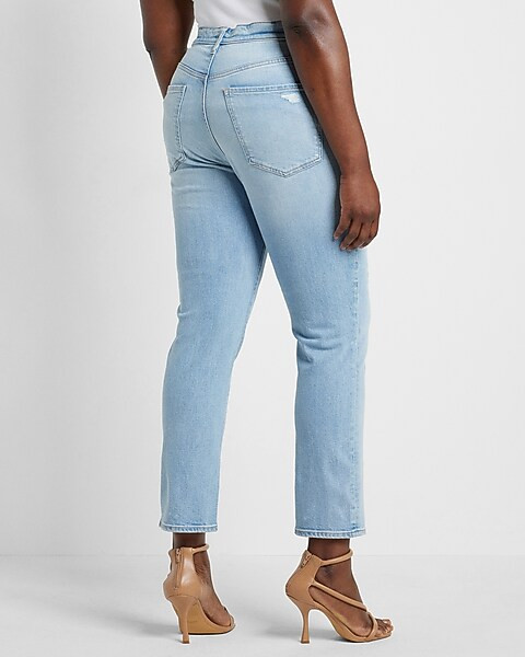 Super High Waisted Light Wash Slim Jeans | Express