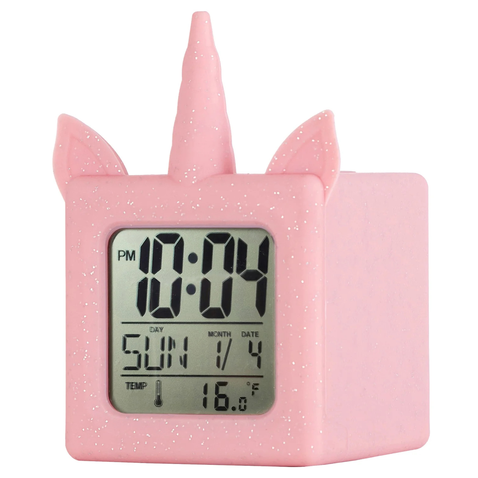 Your Zone LED Color Changing Glitter Pink Unicorn Alarm Clock | Walmart (US)