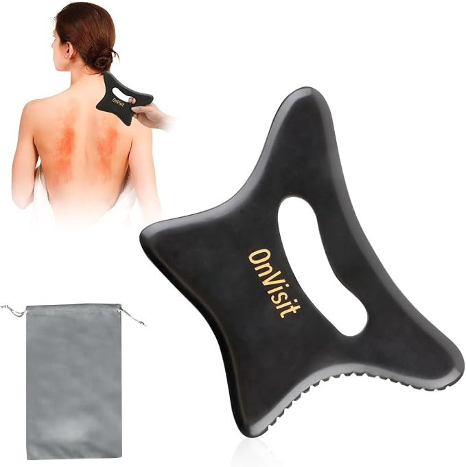 Full Body Bian Stone Gua Sha Tool and Facial Massage kit, Ergonomic Handle Guasha Scraping Tool f... | Amazon (US)