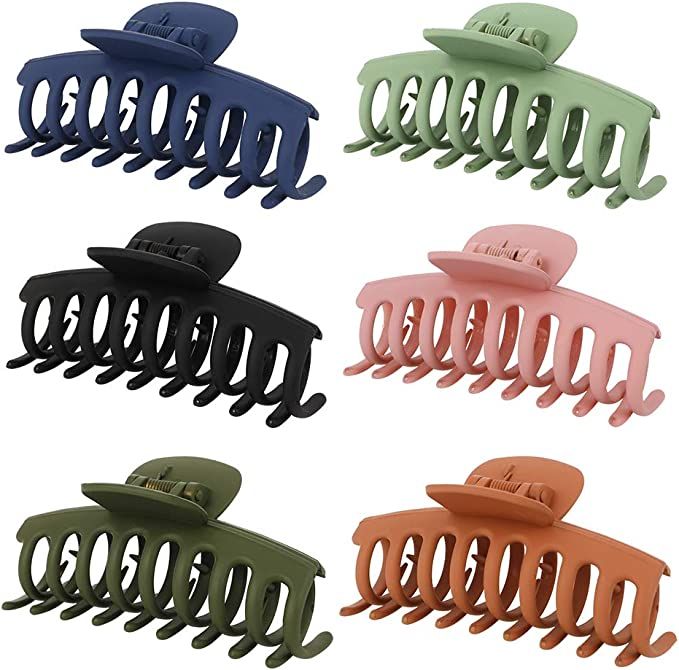 FANTESI 6 PCS Big Claw Clips, 3.6 Inch Non slip Hair Clip Jaw Clips for Women and Girls | Amazon (UK)