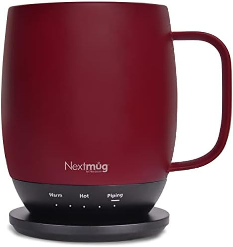 Nextmug - Temperature-Controlled, Self-Heating Coffee Mug (Burgundy - 14 oz.) | Amazon (US)