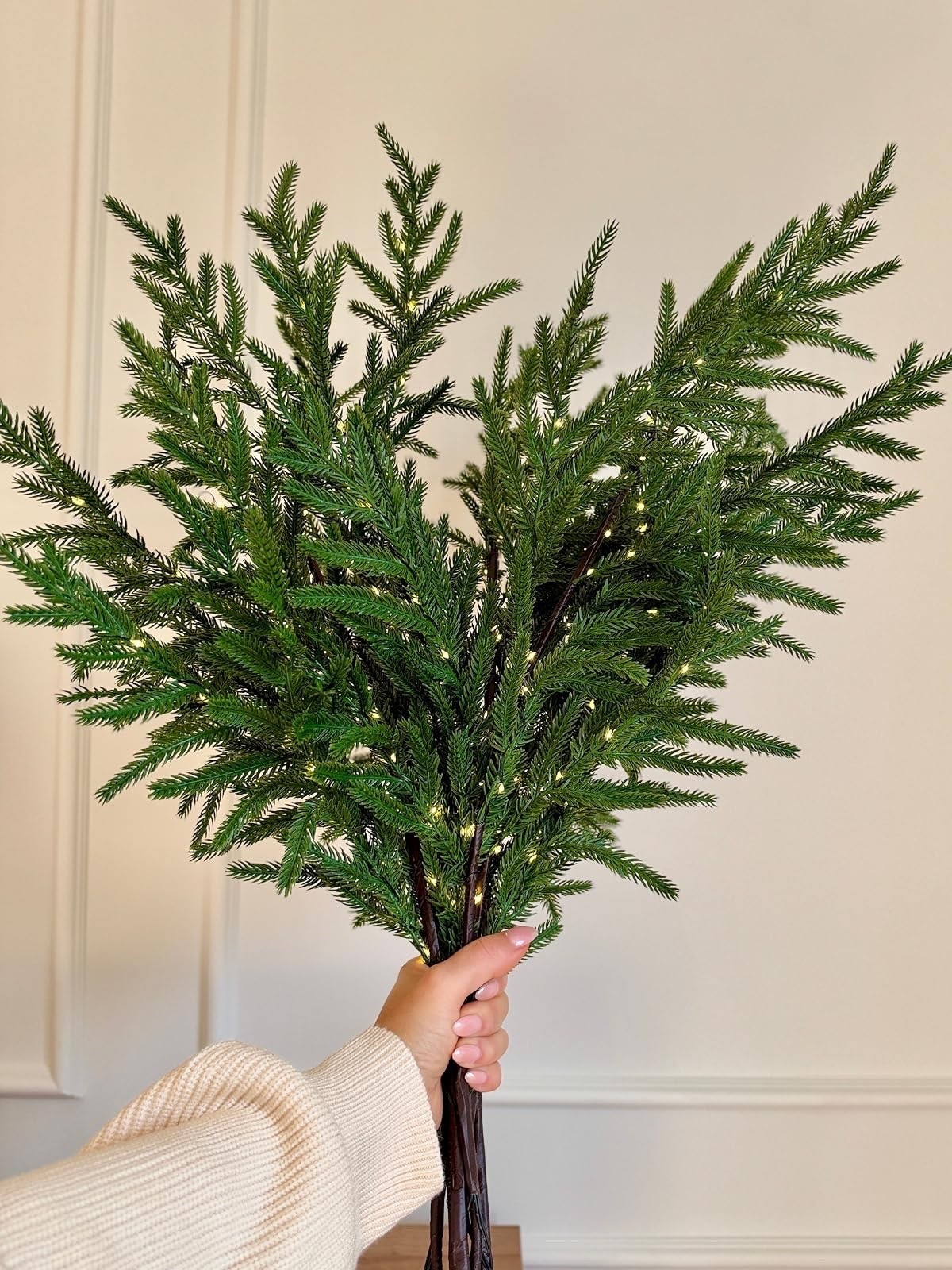Elevate your space with these stunning Lighted Norfolk Pine Branches. Perfect for adding a festive touch to your home. #christmasdecor

#LTKSeasonal #LTKHome