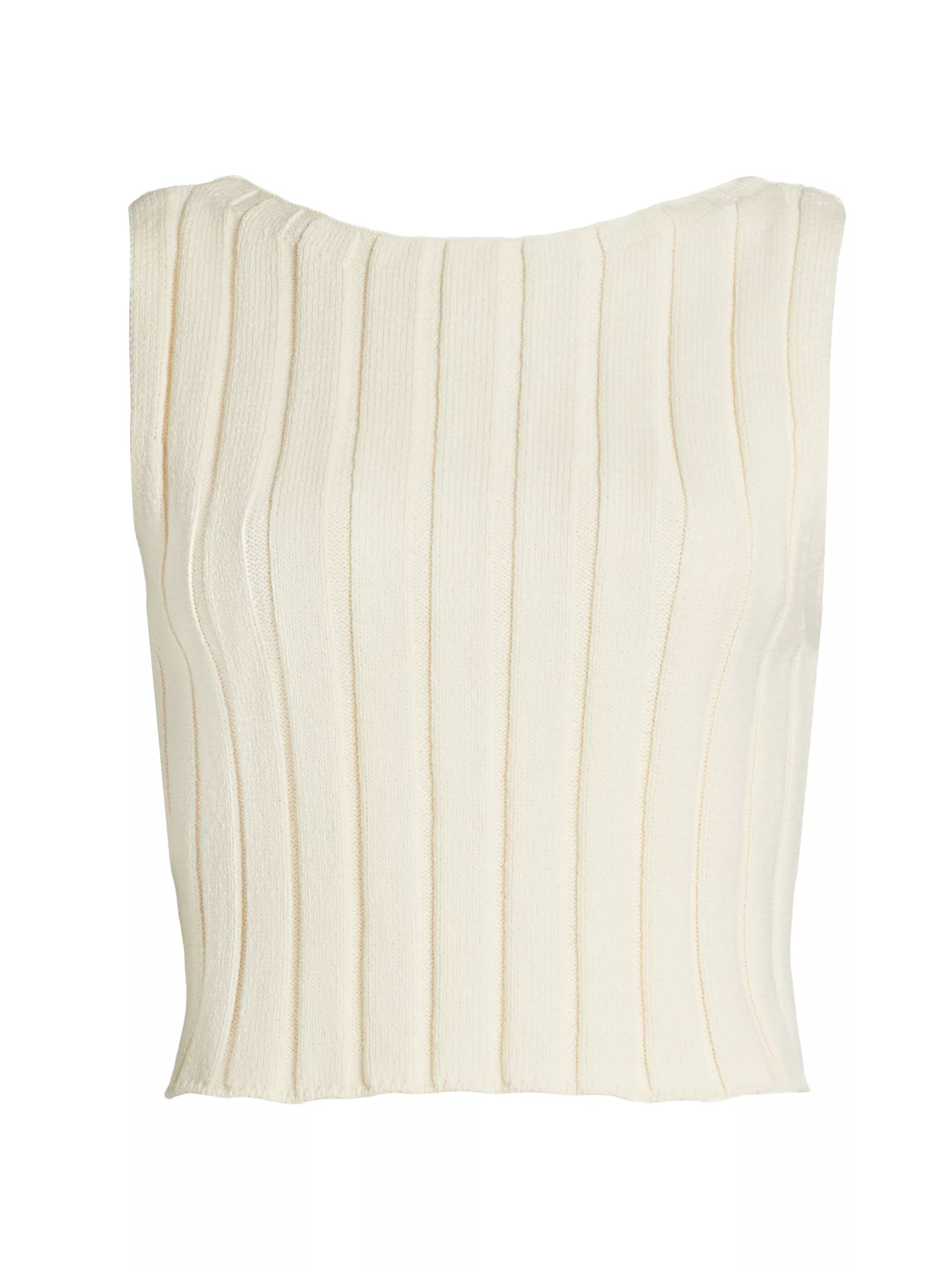 Shop Reformation Callie Cotton Rib-Knit Sweater Tank | Saks Fifth Avenue | Saks Fifth Avenue