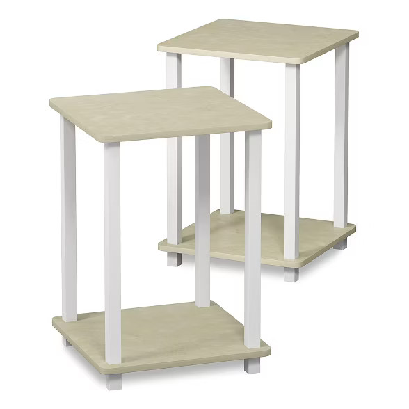 Furinno Furniture Simplistic Wooden Sturdy Square Flat Top Indoor Home Decor End Tables for Bedro... | Target