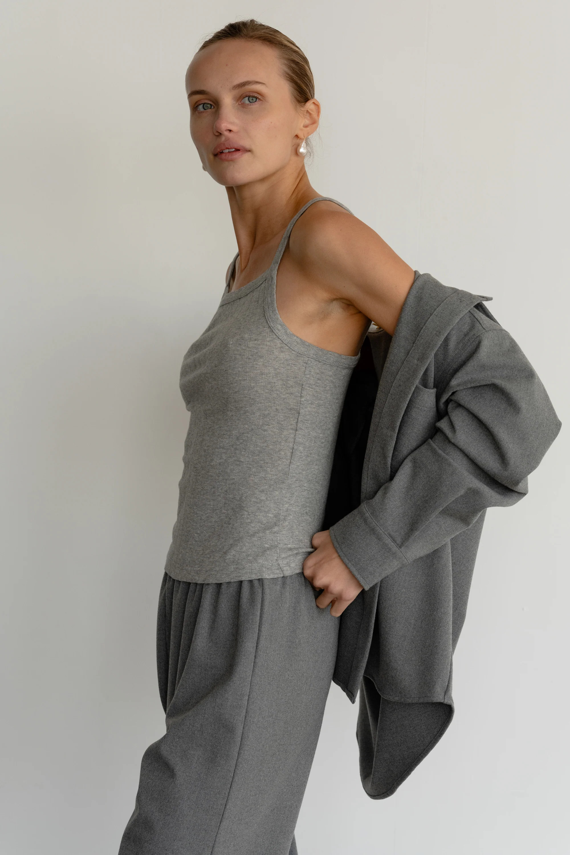 The Pointelle Square Neck Tank | DONNI.