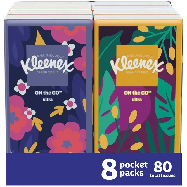 Kleenex On-the-Go Facial Tissues, 8 On-the-Go Packs | Walmart (US)