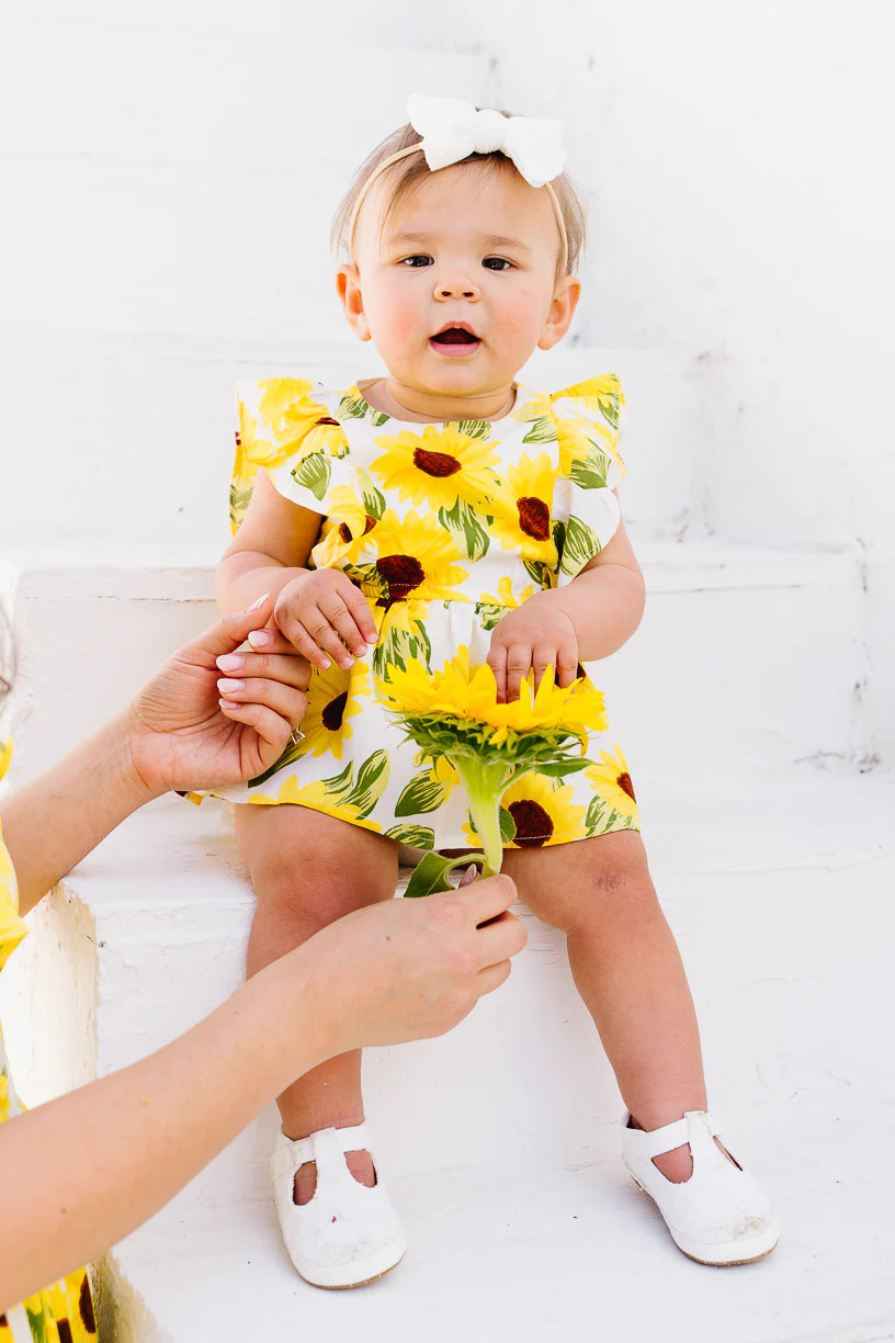 Baby Trixie Skirt Romper in Sunflower | Ivy City Co