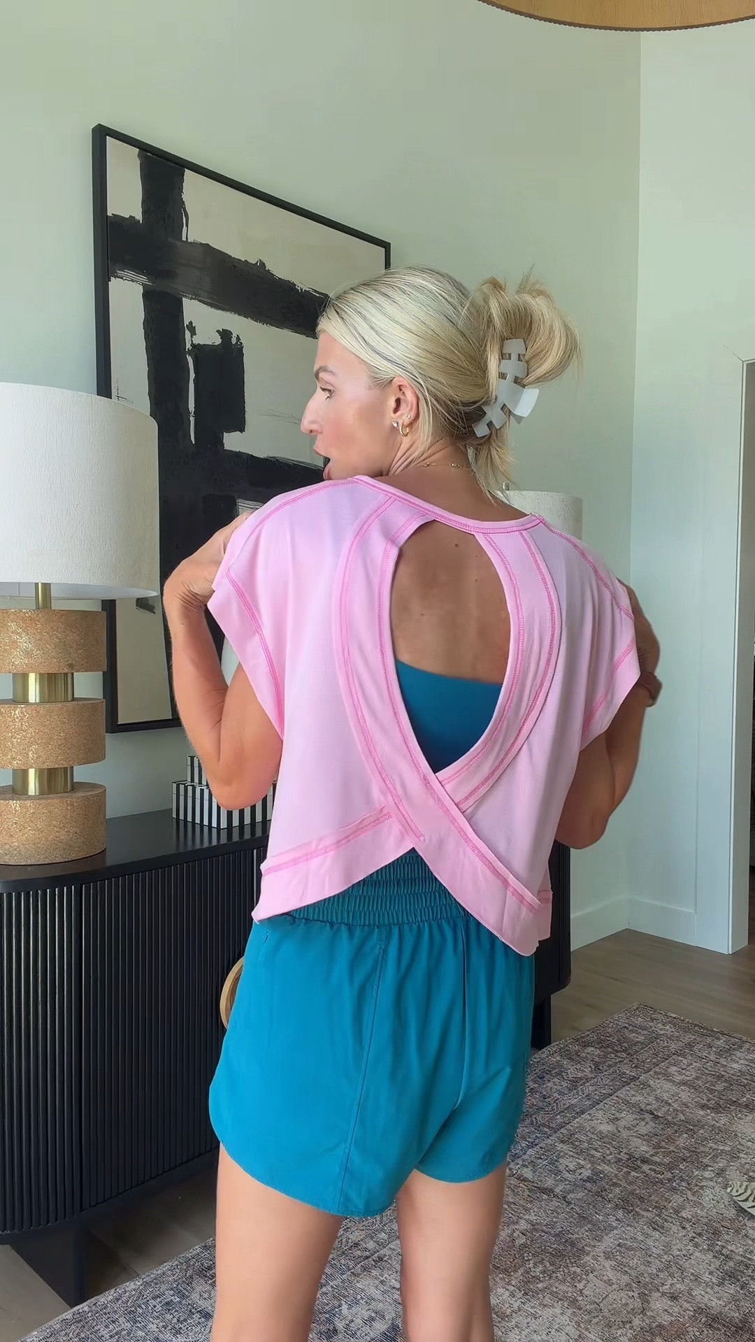 Open back workout top! Wearing size small