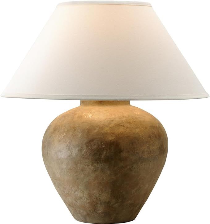 Troy Lighting PTL1009 Calabria - One Light Table Lamp, Reggio Finish with Off-White Linen Shade | Amazon (US)