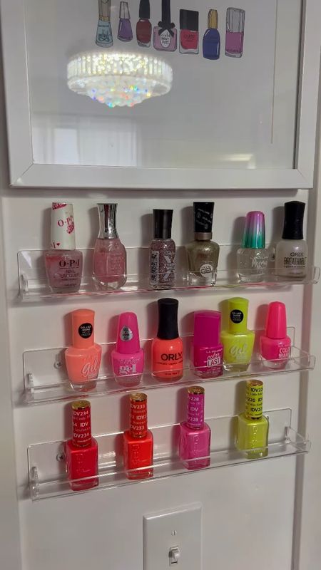 @hannuh11 nail polish shelf rack storage clear acrylic 

#LTKHome