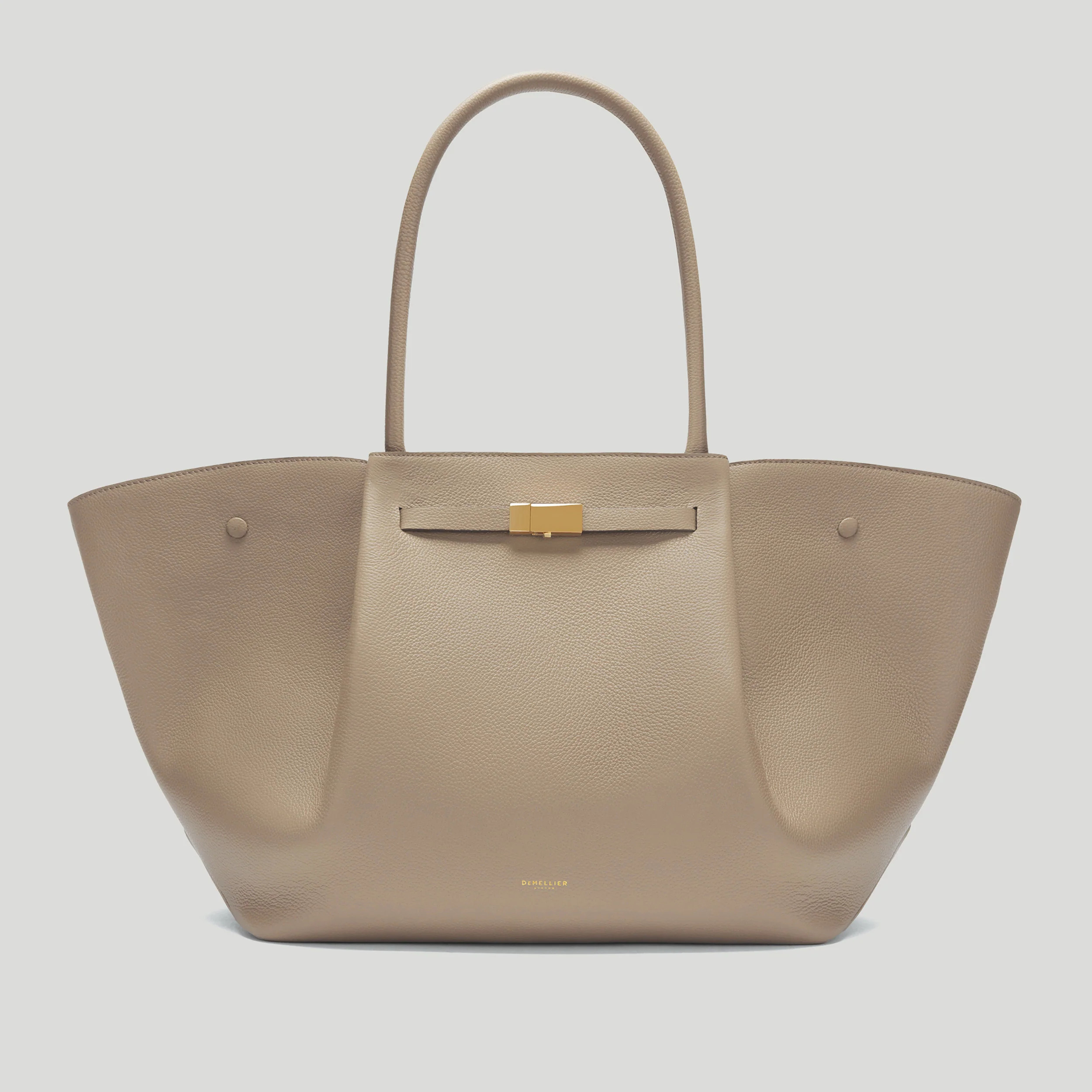DeMellier The New York in Light Taupe Small Grain Leather Shoulder bag | DeMellier