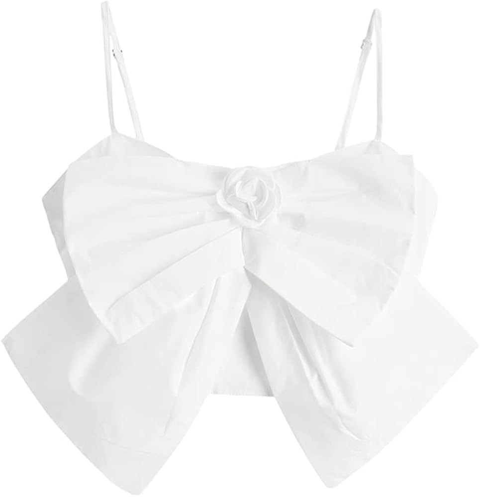 DNLKWGO Fashion Going Out Tops Shirts Bow Tie Style Women’s Sexy Sleeveless Crop Tops Halter Ne... | Amazon (US)