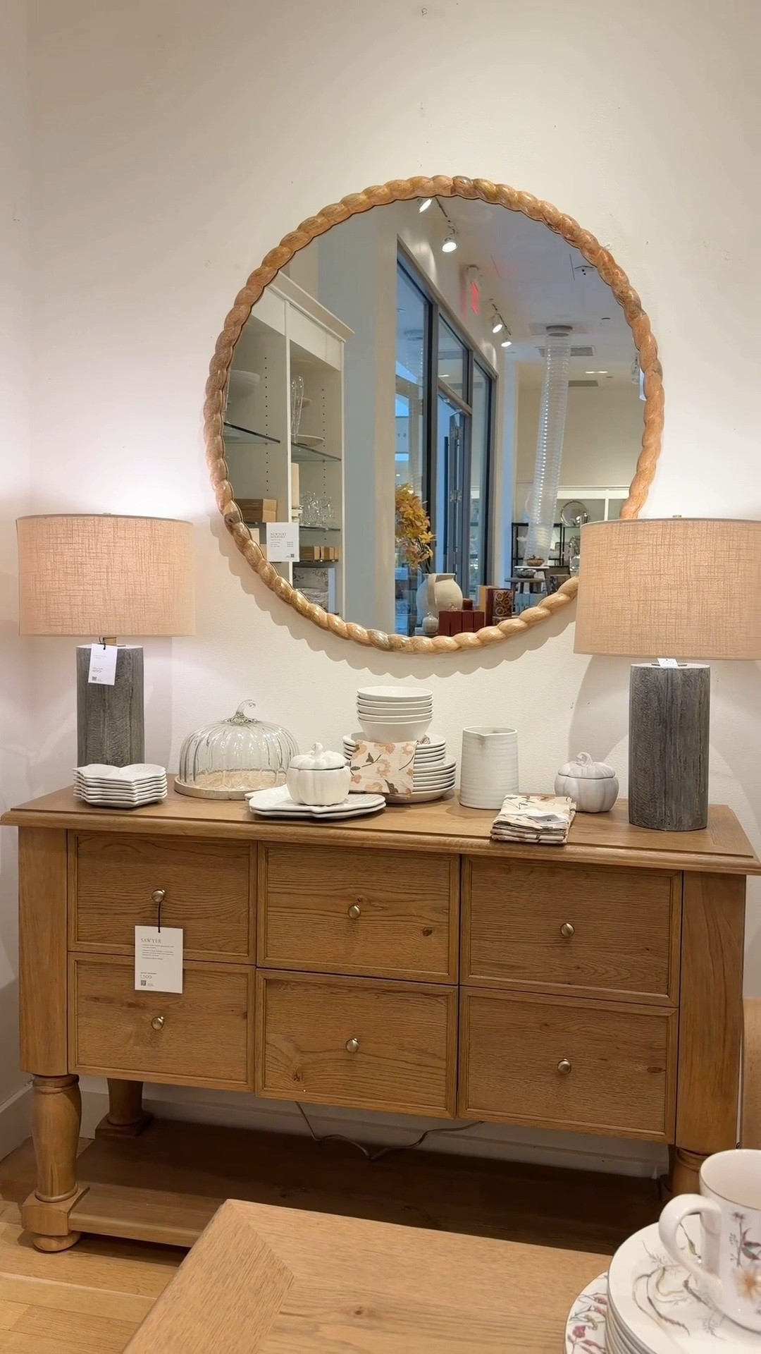 Classic, collected, and full of character. 🤎 The new Sawyer Buffet from Pottery Barn pairs a rich wood finish and traditional farmhouse detailing with plenty of spacious storage for keeping dining essentials neatly tucked away. 🍽️🥂 I love it styled as a console with matching lamps and a mirror for a simple, sophisticated look that feels warm and inviting! 🌾 I’ve linked it and similar styles in my LTK! ✨ @Pottery Barn #sideboard #credenza #buffet

#LTKHome #LTKSaleAlert