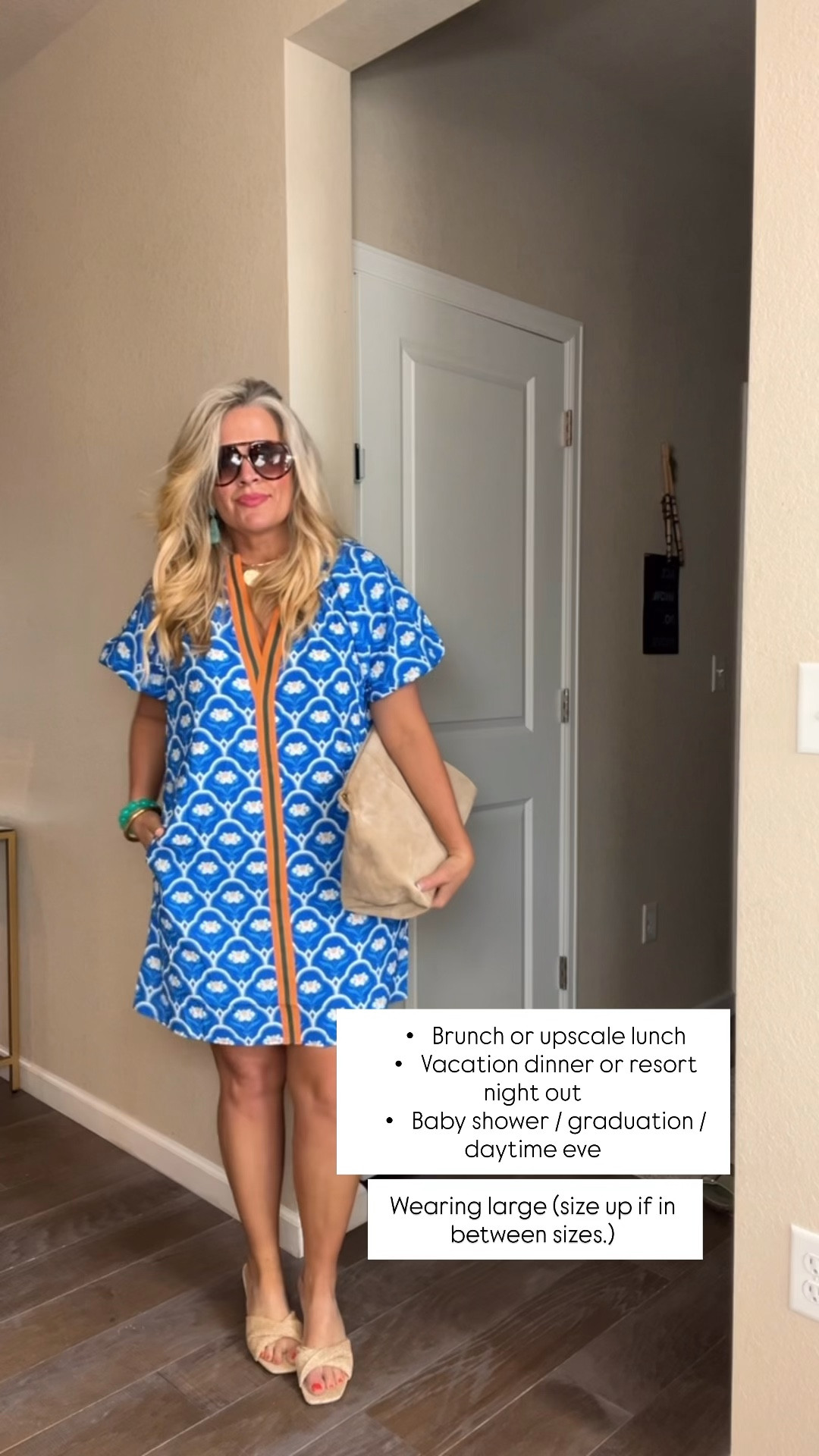  ✨Tap the bell, save and ❤️ for over 40 fashion, midlife style, midsize fashion and luxury looks for less. 

⬇️Sizing information:
Large (size up if in between sizes.)

3 elevated places a midlife woman can wear this:

1️⃣ Brunch / Upscale Lunch with Friends 🥂
Not coffee-run… this is “we made a reservation” energy
→ The print + trim detail reads intentional and styled
→ Sunglasses + structured tote = polished without trying too hard

2️⃣ Vacation Dinner / Resort Night Out 🌅
This is that “I look put together in 5 minutes” outfit
→ Breezy but elevated
→ Works for dinner, drinks, walking the town
→ Add a wedge or statement earring = instant upgrade

3️⃣ Casual Event or Day Party 🎉
Think: baby shower, graduation, daytime celebration
→ It feels appropriate, elevated, but still comfortable
→ You look styled without looking overdone


👑"Helping you look good, feel good!" - Lindsey Denver

Spring looks, Midlife style for real women who want to feel confident again. Over 40 fashion and over 50 style that works with changing bodies, perimenopause shifts, and real life. Think midsize fashion, Gen X style and up, body confidence, and mom outfits that feel polished, comfortable, and elevated...because style over 45 and over 50 should feel effortless, not stressful. 


Follow my LTK @Over40andmidlife on the @shop.LTK app to view this post and get my exclusive app-only content!

#liketkit #LTKPlusSize #LTKMidsize #LTKOver40
@shop.ltk
https://liketk.it/65JL0