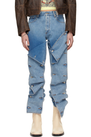 Blue Snap Off Jeans | SSENSE