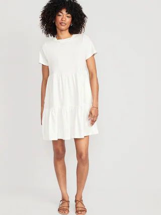 Tiered Mini Swing T-Shirt Dress for Women | Old Navy (US)