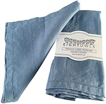 Amazon.com: Hemstitched Linen Napkins – 20 Inch x 20 Inch – Stonewashed Pure Linen Cloth Dinn... | Amazon (US)