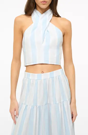 STAUD Kai Smocked Crop Halter Top | Nordstrom | Nordstrom