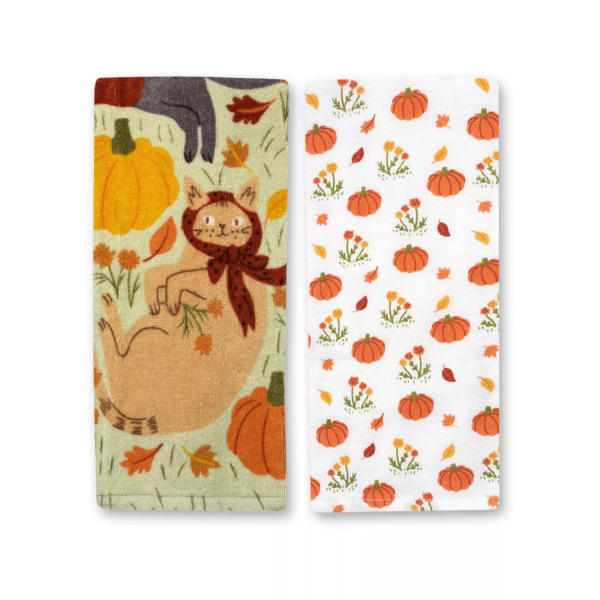 Celebrate Together™ Fall 2-Piece Cats Kitchen Towel Set, Light Green | Kohl's