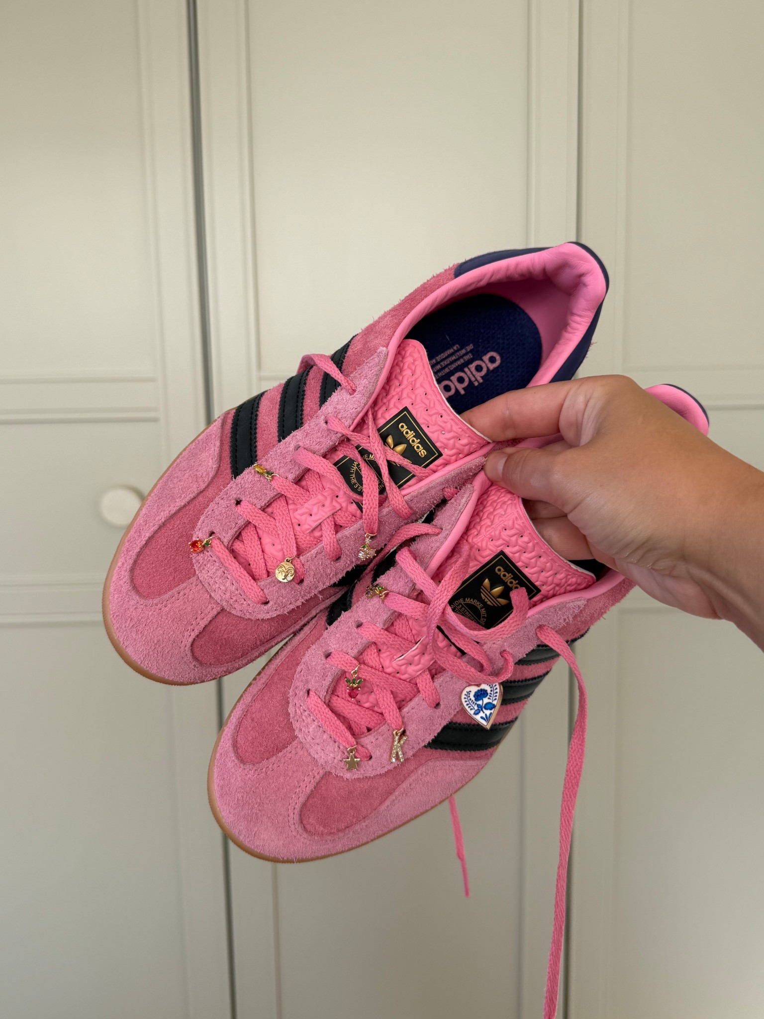 Adidas Gazelles in Bliss Pink/Purple + DIY added charms 🦋

#LTKShoeCrush