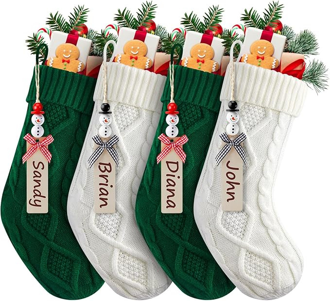 Christmas Stockings, Personalized Christmas Hanging Stockings with Name Tags, 18 Inches Large Siz... | Amazon (US)