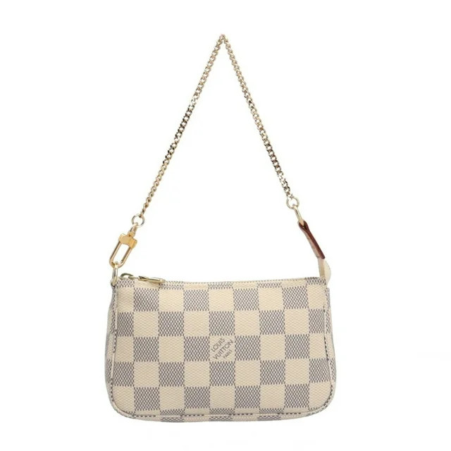 Pre-Owned Louis Vuitton Pochette Accessoires Damier Azur Handbag Canvas N58010 White... (Good) | Walmart (US)