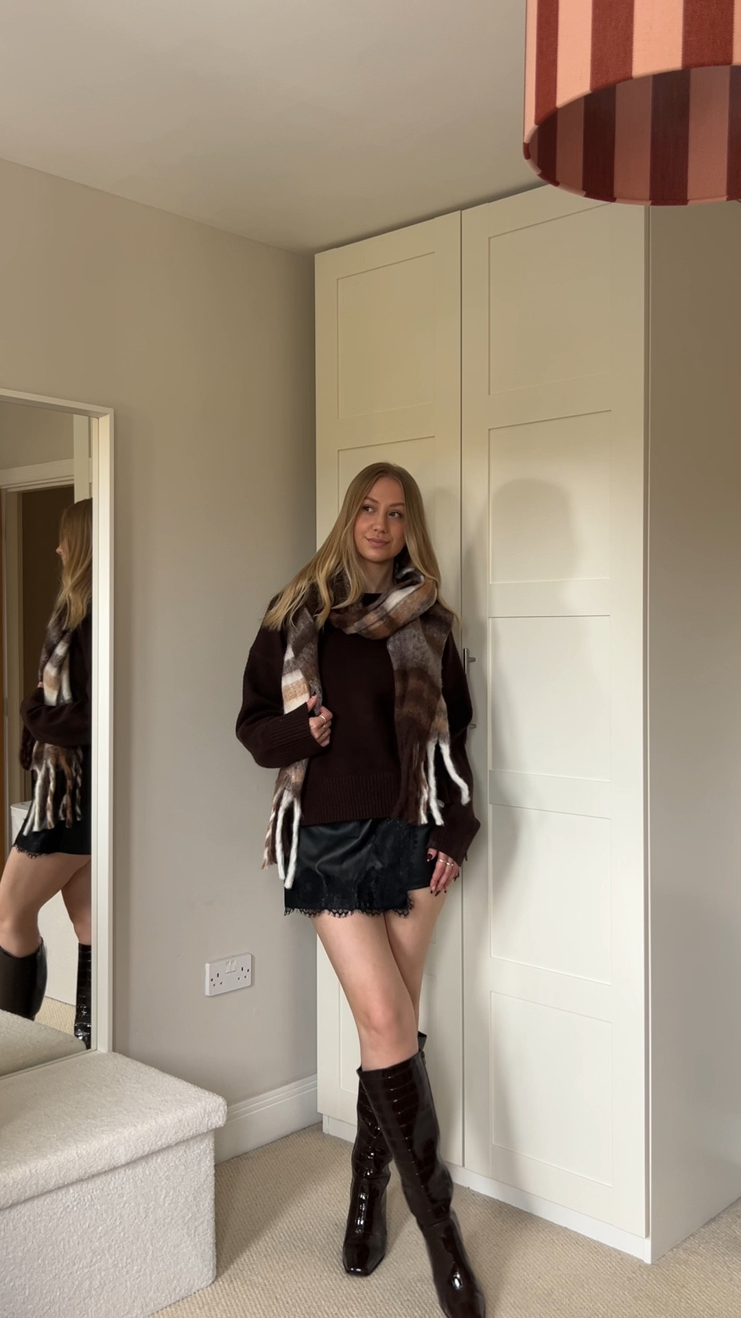 new look style inspo skort jumper scarf winter fashion autumn styling 

#LTKautumn #LTKuk #LTKwinter