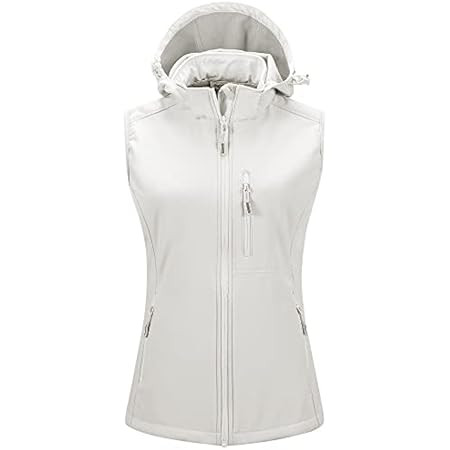 33,000ft Women's Hooded Lightweight Softshell Vest Fleece Lined Windproof Zip Up Sleeveless Jacket for Hiking Golf Running | Amazon (US)