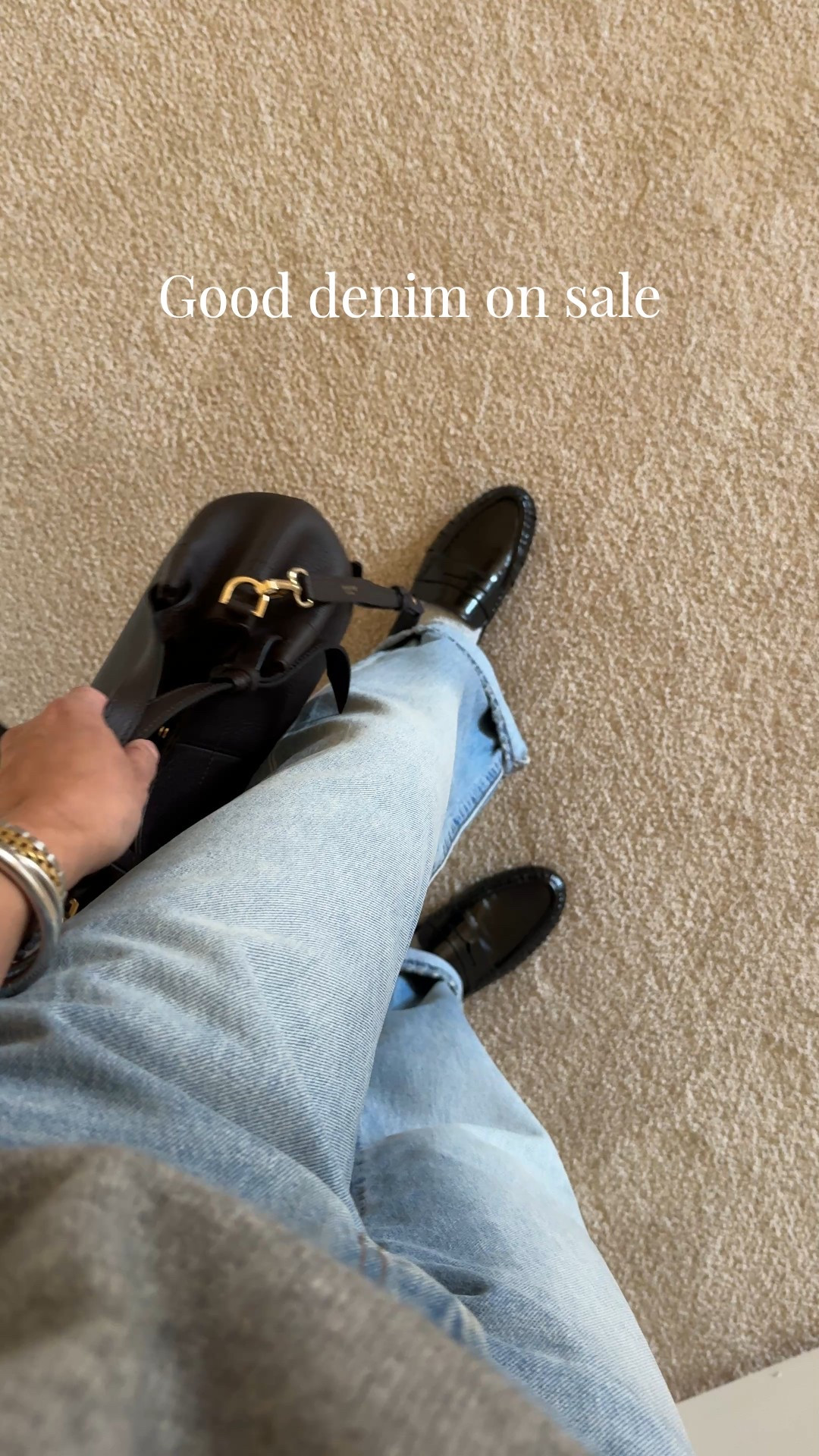 Spring outfit  Jeans currently on sale. A favorite classic straight leg style of jeans. Really good quality all cotton denim material. 
New wash is great. 
I size up for a loose fit and take the 30 in length at about 5’4. 
White t-shirt- also a favorite. I wear true to size and a size up. All cotton and great quality. 
Bangle bracelets are good everyday jewelry pieces. 
Cashmere sweater- size up for oversized fit. 
Designer look loafers mules true to size 


#LTKOver40 #LTKootd