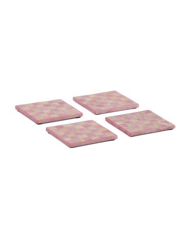 4pc Handmade Checkered Coaster Set | TJ Maxx