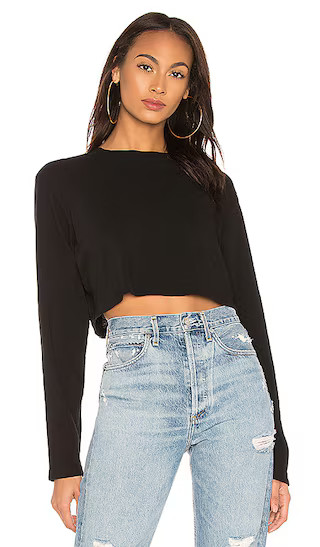 Tokyo Crop Shirt in Jet Black | Revolve Clothing (Global)